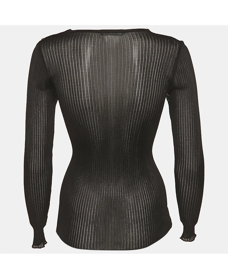 Pre-Owned Balmain Women's Rib Knit Long Sleeve Top