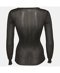 Pre-Owned Balmain Women's Rib Knit Long Sleeve Top