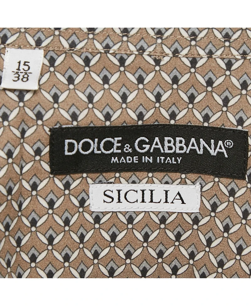 Pre-Owned Dolce & Gabbana Women's Printed Cotton Button Front Sicilia Shirt