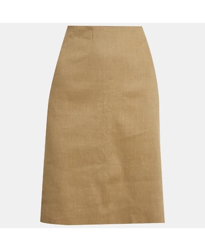 Pre-Owned Dolce & Gabbana Women's Brown Linen Pencil Skirt