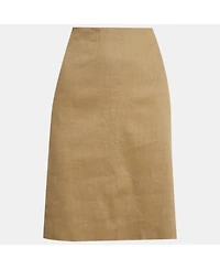 Pre-Owned Dolce & Gabbana Women's Brown Linen Pencil Skirt