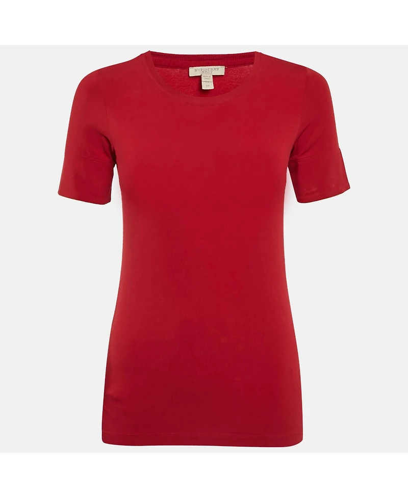 Pre-Owned Burberry Women's Brit Jersey Crewneck T-Shirt