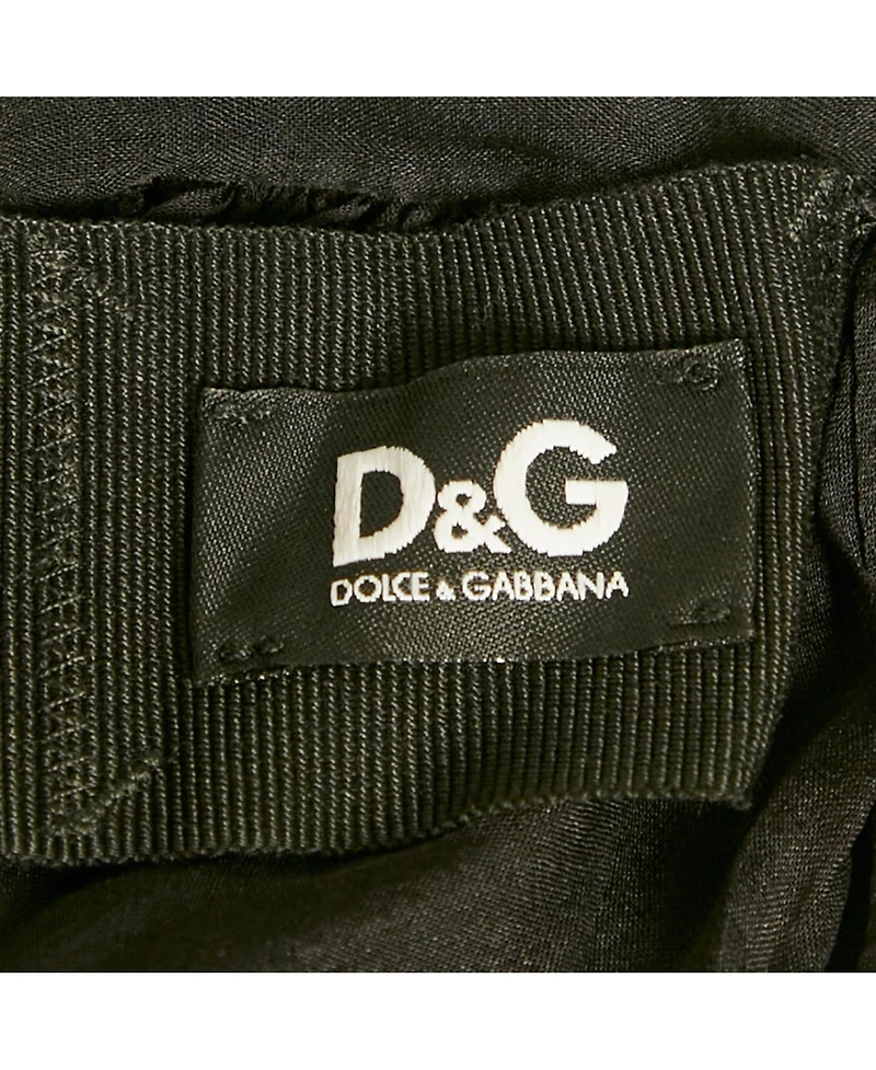 Pre-Owned Dolce & Gabbana Women's D&g Black Crinkled Silk Sleeveless Top