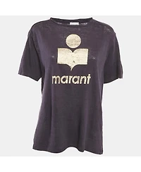 Pre-Owned Isabel Marant Women's Etoile Logo Print Linen Knit Zewel T-Shirt