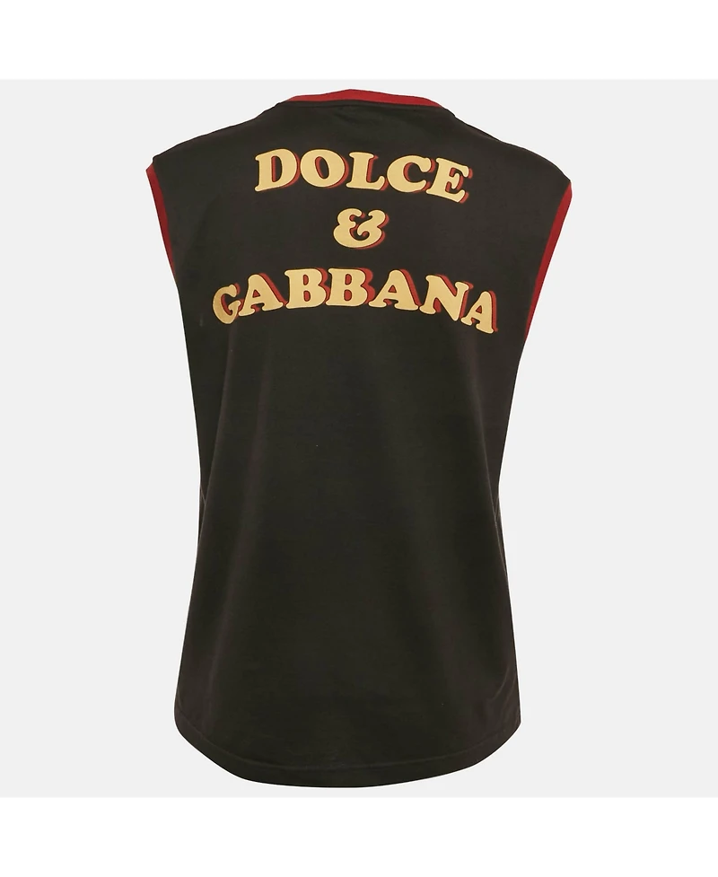 Pre-Owned Dolce & Gabbana Women's Bring Me To The Moon Print Jersey Sleeveless Top
