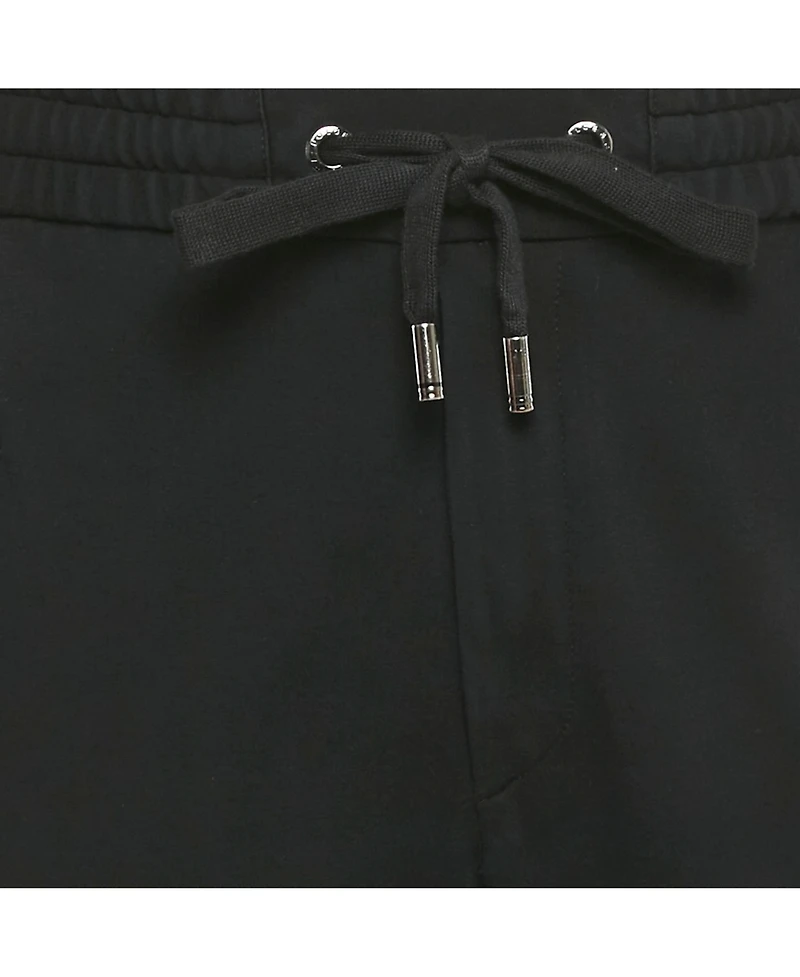 Pre-Owned Dolce & Gabbana Men's Black Logo Embroidered Knit Drawstring Trousers