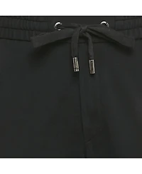 Pre-Owned Dolce & Gabbana Men's Black Logo Embroidered Knit Drawstring Trousers
