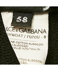 Pre-Owned Dolce & Gabbana Men's Black Cotton Logo Plaque Joggers