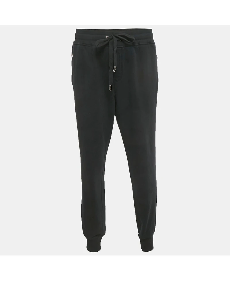 Pre-Owned Dolce & Gabbana Men's Black Cotton Knit Jogger Pants