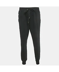 Pre-Owned Dolce & Gabbana Men's Black Cotton Knit Jogger Pants