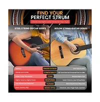 Pyle 41" Full-Size Acoustic Guitar Kit, Cutaway Body with Digital Tuner, and Accessory Kit, (Sunburst Teardrop