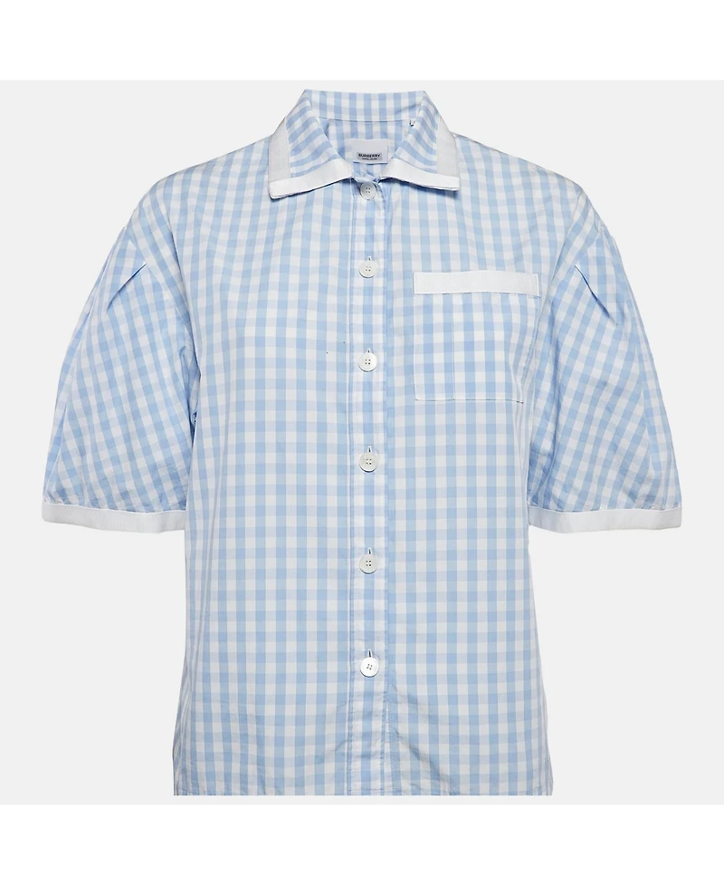 Pre-Owned Burberry Women's Beige Silk Buttoned A-Line Sleeveless Shirt Blouse