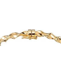 Macy's High Polished Twisted Bangle in 18k Yellow Gold Over Sterling Silver