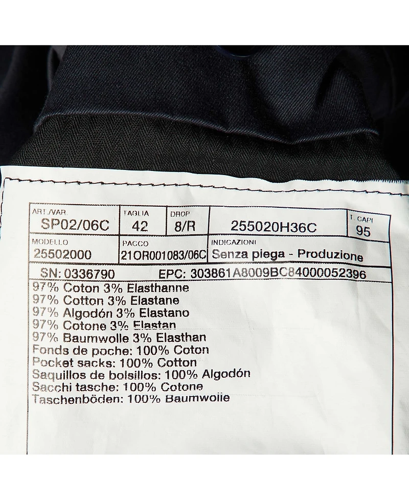 Pre-Owned Hermes Men's Midnight Blue Cotton Regular Fit Pants