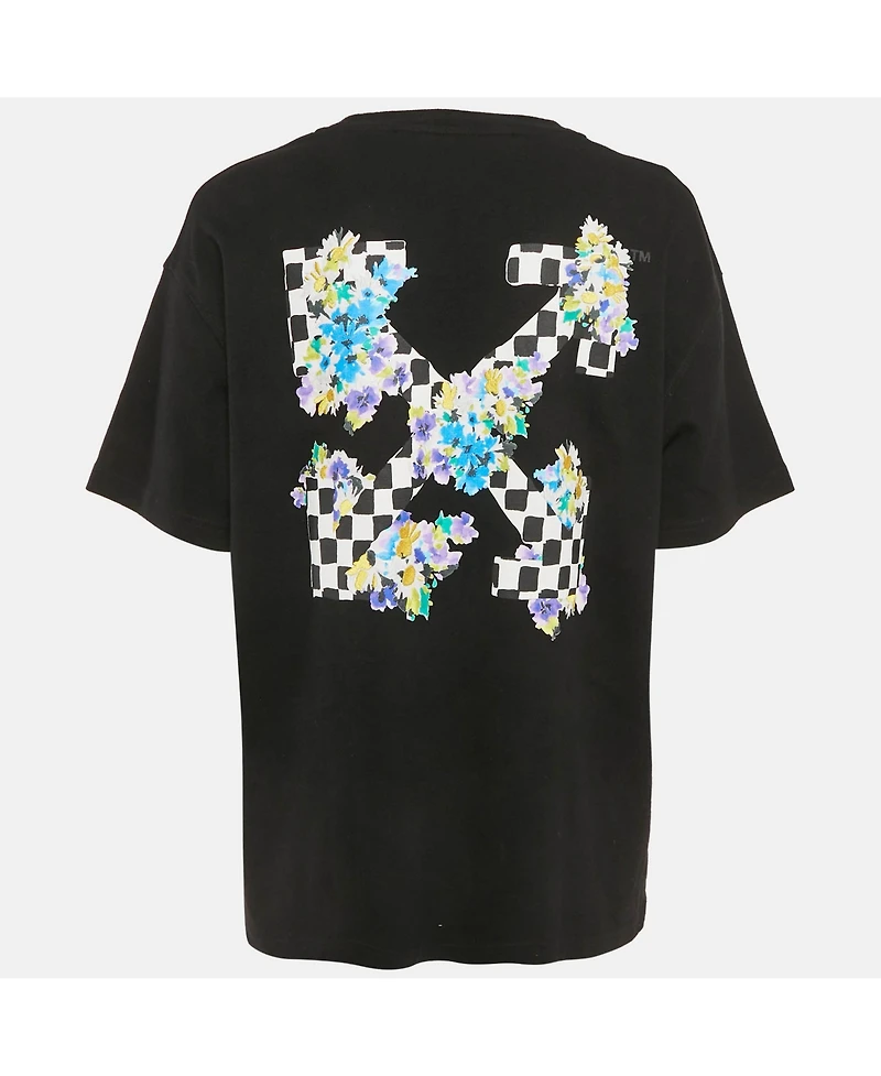 Pre-Owned Off-White Women's Logo Print Cotton Crew Neck T-Shirt