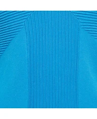 Pre-Owned Versace Women's Collection Blue Textured Stretch Knit V-Neck Pullover