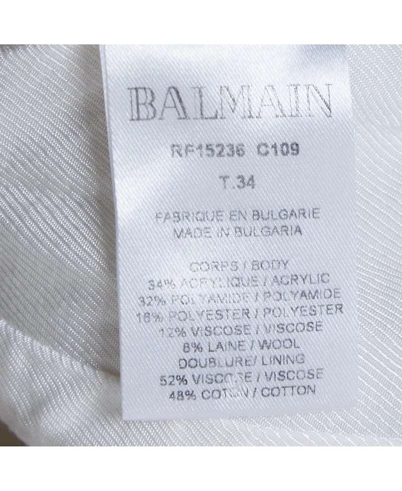 Pre-Owned Balmain Women's Cream Tweed Raw Edge Detail Shorts