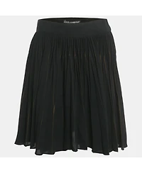 Pre-Owned Dolce & Gabbana Women's Black Crepe Pleated Mini Skirt