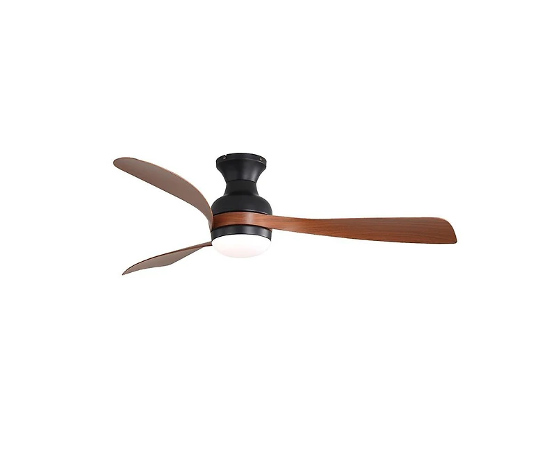 Sofucor 52-inch 3-Blade Flush Mount Ceiling Fan with Led Light and Remote Control