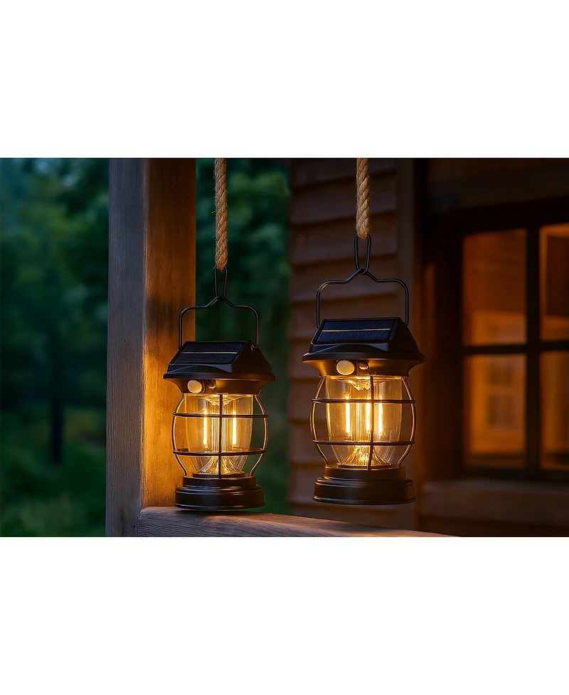 Seamless Outdoors Solar-Powered Lantern Camping (2-Pack)