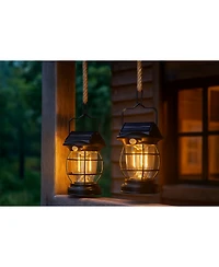 Seamless Outdoors Solar-Powered Lantern Camping (2-Pack)