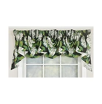 Rlf Home Hydrangea Empire Valance Navy 2-Scoop. 54"W X 25"L For windows up to 48"W