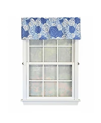 Rlf Home 100% Cotton High Quality Rosales Tailored Window Valance with 1.5" Rod Pocket 50" W X 12" L Blue