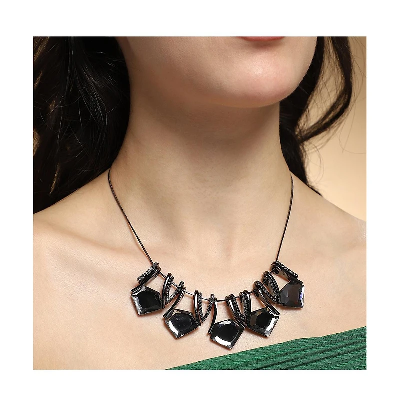 Women's The Stake-Gem Collar Necklace - Space Grey