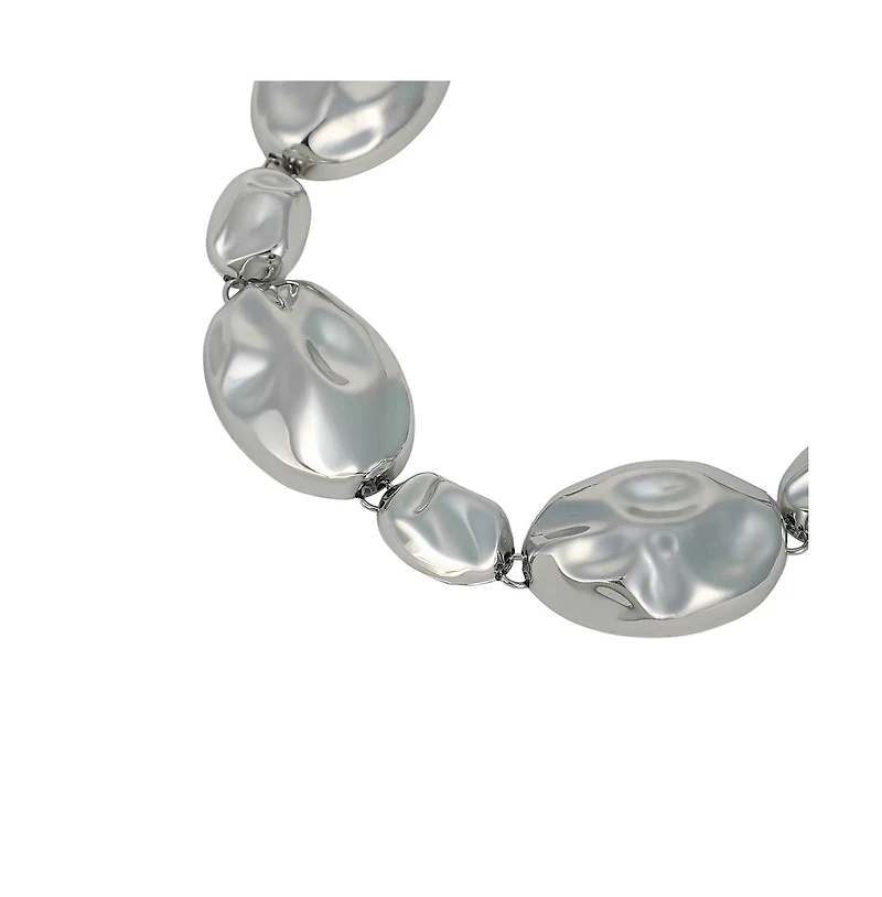 Women's The Chunky Dented-Pierre Collar Necklace - Chrome Silver