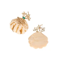 Women's The Veined-Conchiglia Drop Earrings - California Gold