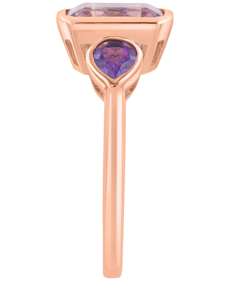 Effy Collection Pink Amethyst (2-1/10 ct. t.w.) & Amethyst (1/20 ct. t.w.) Ring in 14k Rose Gold
