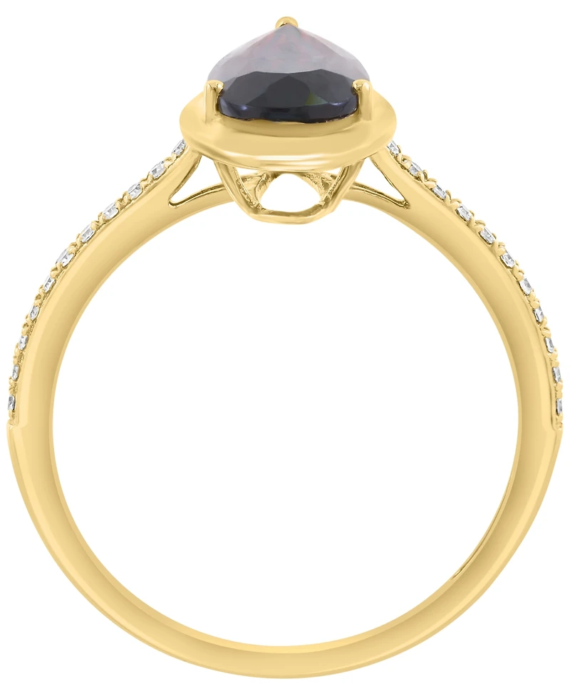 Effy Collection Diamond (1/10 ct. t.w.) & Garnet (3-1/2 ct. t.w.) Ring in 14k Yellow Gold