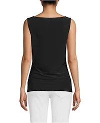 Lands' End Women's Sleeveless Silky Knit Drape Front Top