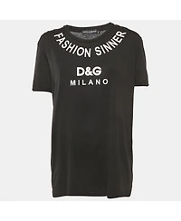 Pre-Owned Dolce & Gabbana Women's Printed Cotton Crew Neck T-Shirt