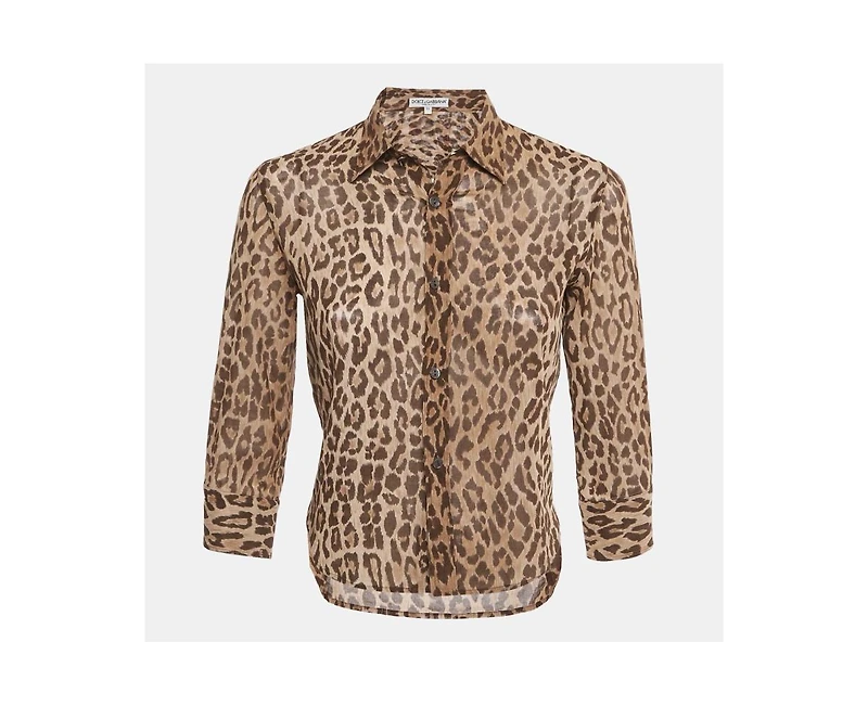 Pre-Owned Dolce & Gabbana Women's Leopard Print Cotton Shirt