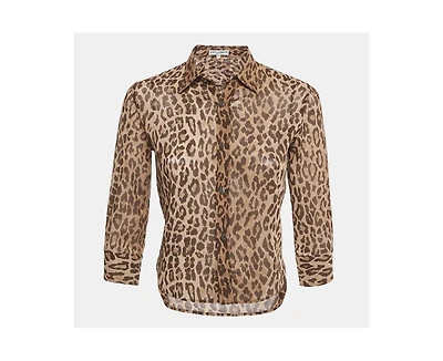 Pre-Owned Dolce & Gabbana Women's Leopard Print Cotton Shirt