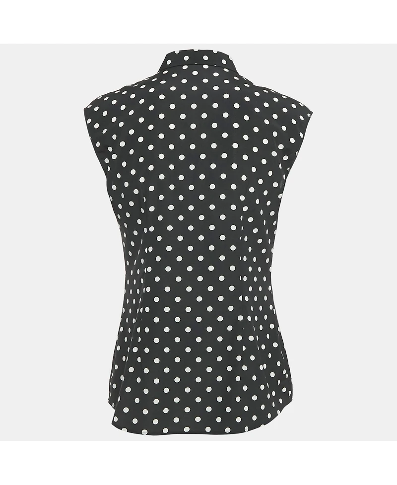 Pre-Owned Dolce & Gabbana Women's Polka Dots Chiffon Sleeveless Shirt