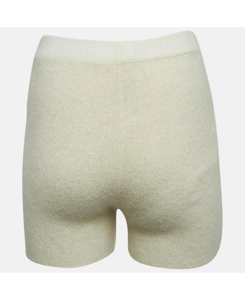 Pre-Owned Jacquemus Women's Cream Textured Rib Kit Shorts