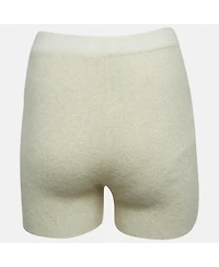 Pre-Owned Jacquemus Women's Cream Textured Rib Kit Shorts