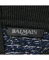 Pre-Owned Balmain Women's Blue Metallic Tweed Sequin Embellished Mini Skirt
