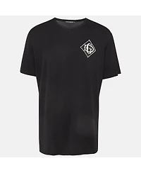 Pre-Owned Dolce & Gabbana Men's Embroidered Cotton Knit Crew Neck T-Shirt