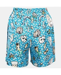 Pre-Owned Burberry Women's Blue Tawney Print Silk Shorts