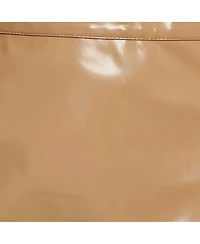 Pre-Owned Burberry Women's Beige Synthetic Split Hem Pencil Skirt