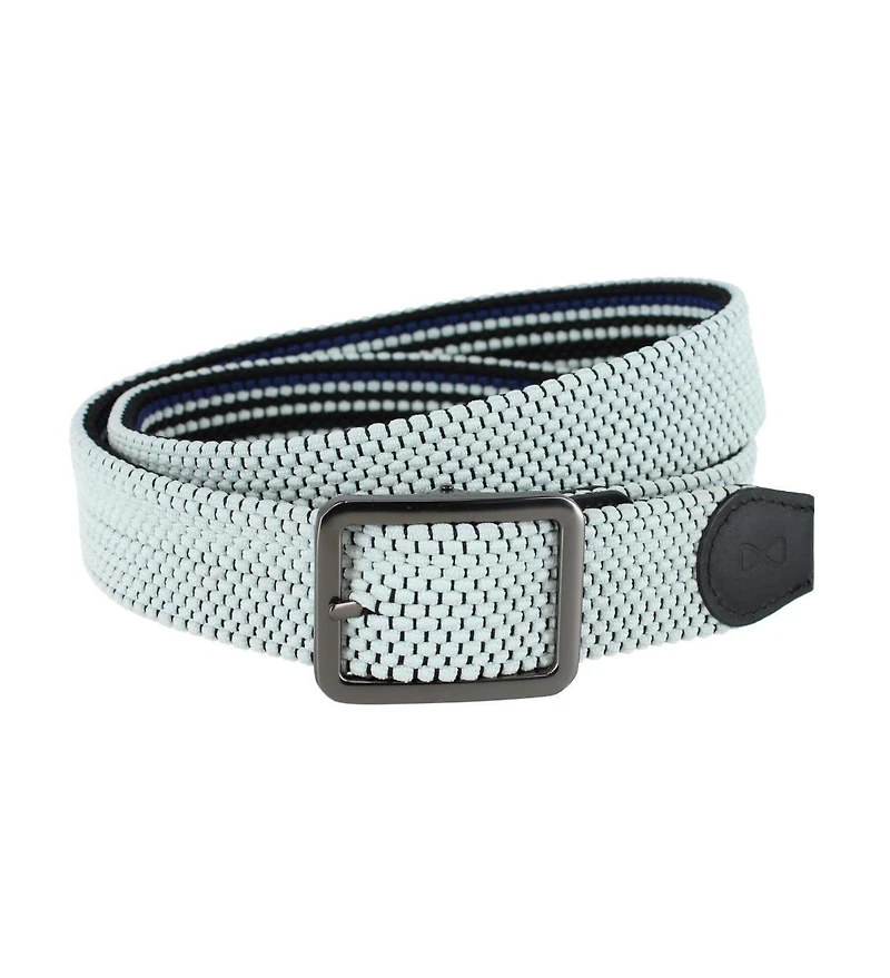 Trafalgar Big & Tall Alejandro Black Stripes and White Reversible Braided Casual Golf Belt