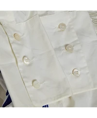 Pre-Owned Stella Mccartney Women's White/blue Embroidered Cotton Long Sleeve Shirt