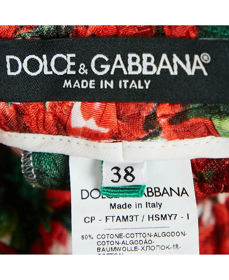 Pre-Owned Dolce & Gabbana Women's Multicolor Floral Print Jacquard Trousers