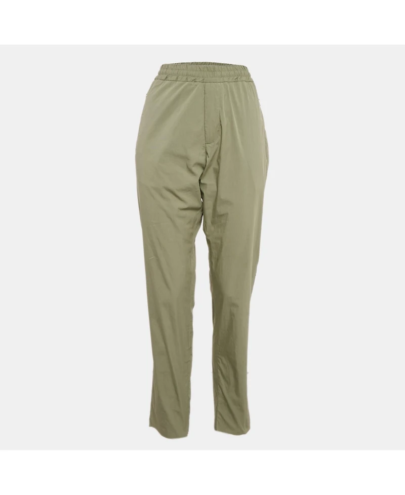 Pre-Owned Stella Mccartney Women's Green Cotton Contrast Trimmed Pants