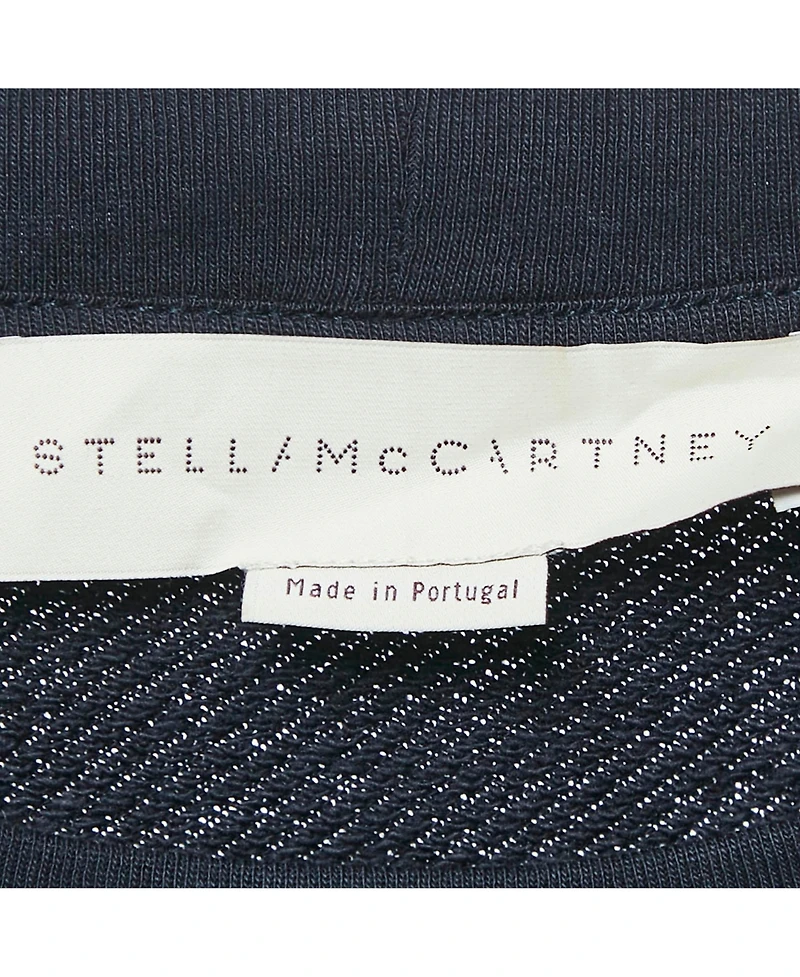 Pre-Owned Stella Mccartney Women's Black Studded Logo Cotton Knit Oversized Sweatshirt