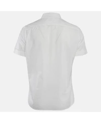 Pre-Owned Brunello Cucinelli Men's White Cotton Buttoned Half Sleeve Shirt