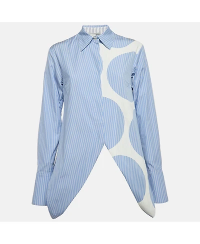 Pre-Owned Stella Mccartney Women's Stripe Cotton Asymmetric Shirt